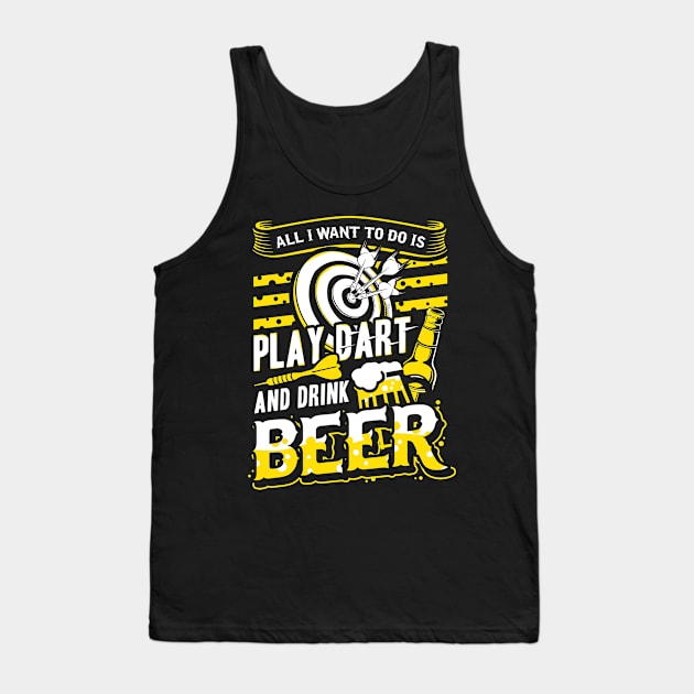 Play Dart and Drink Beer Tank Top by ArtOnly